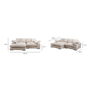 Moe's Plunge Sectional Tan with Flip Chaise