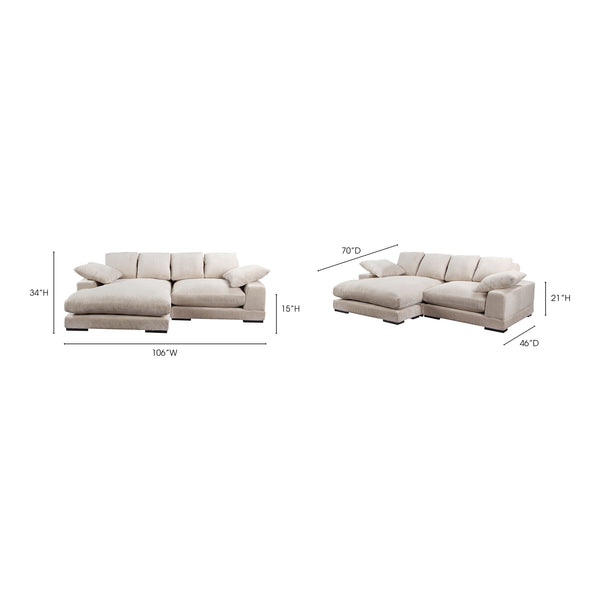 Moe's Plunge Sectional Tan with Flip Chaise
