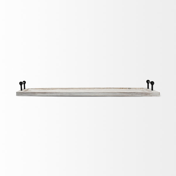 Alfred 35L x 16W Natural Wooden Herringbone Rectangular Tray