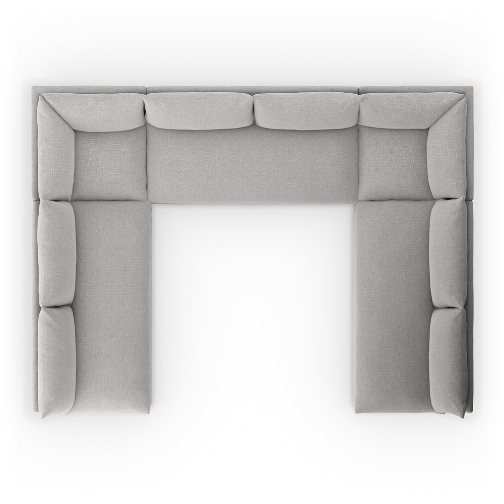 Grant Outdoor 5 Pc Sectional In Faye Ash