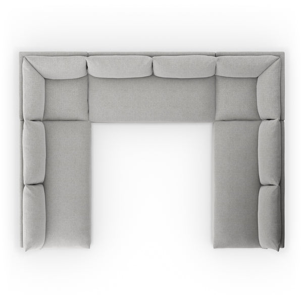 Grant Outdoor 5 Pc Sectional In Faye Ash