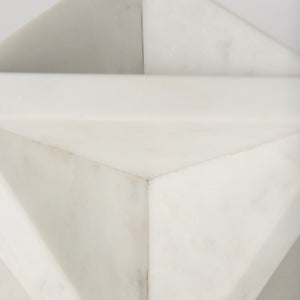 Sophia 5.5 L x 5.5 W x 8.5 H White Marble Decor Stand