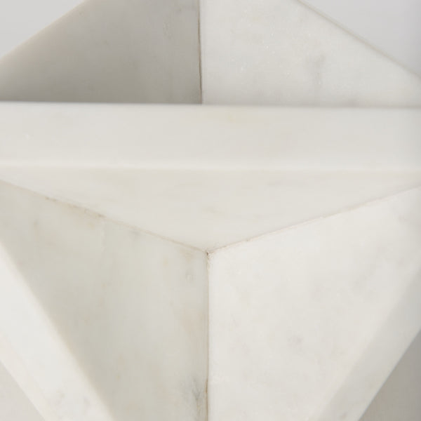 Sophia 5.5 L x 5.5 W x 8.5 H White Marble Decor Stand