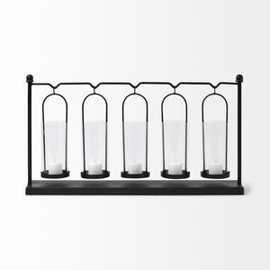 Erlen Black Metal Hanging Votive Five Candle Table Candle Holder