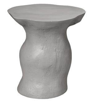 Sculpt Fiber Glass Indoor & Outdoor Side Table, Cement Rustic