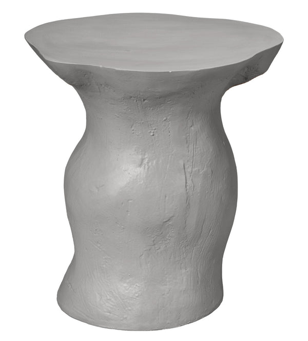 Sculpt Fiber Glass Indoor & Outdoor Side Table, Cement Rustic