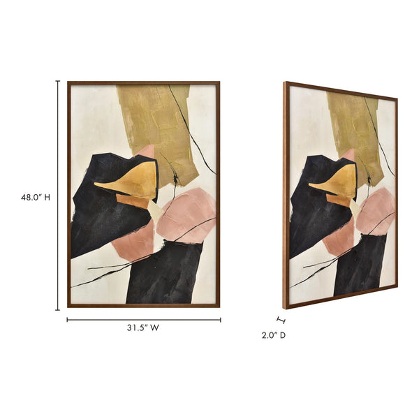 Moe's Anni Framed Painting with Pine Frame