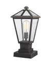 Talbot 1 Light Outdoor Pier Mounted Fixture in Rubbed Bronze Finish