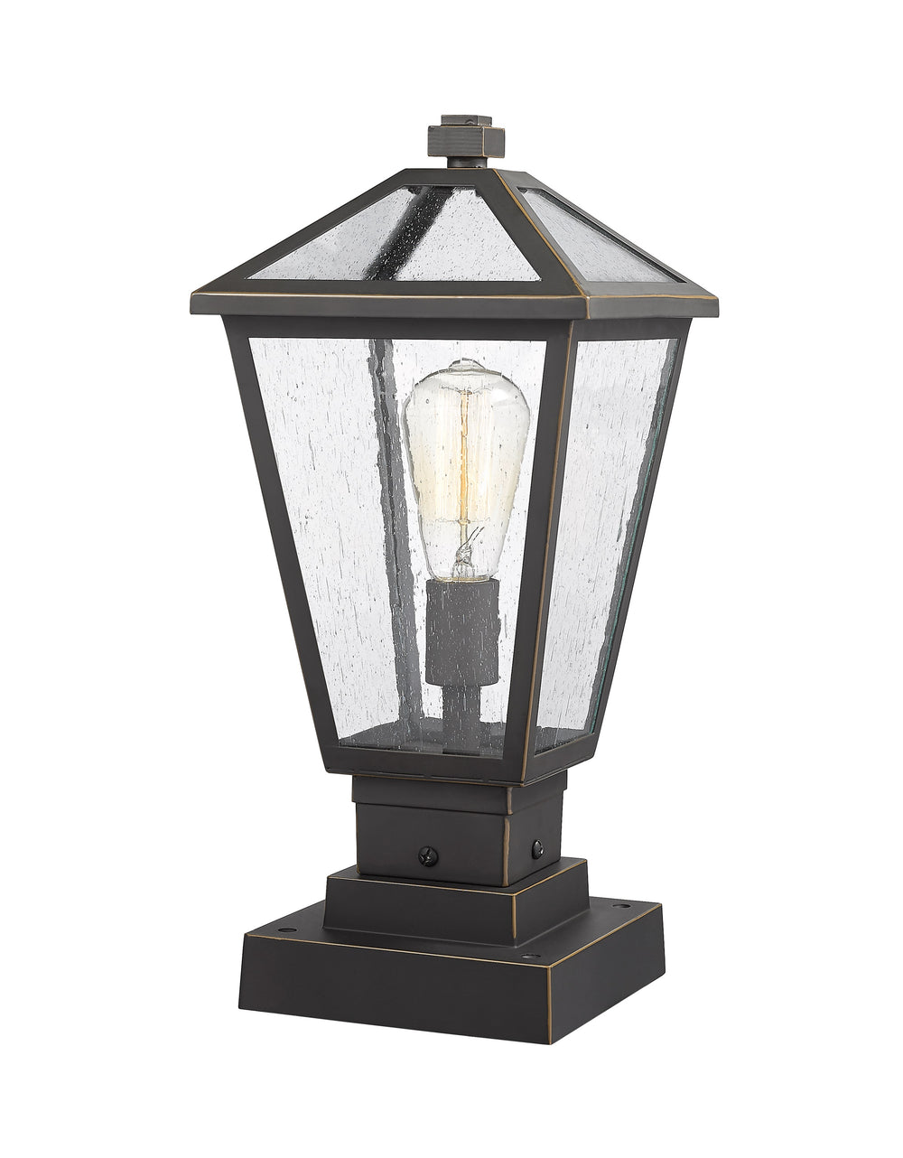 Talbot 1 Light Outdoor Pier Mounted Fixture in Rubbed Bronze Finish