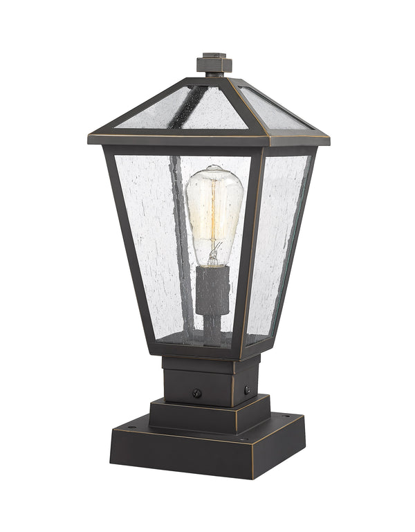 Talbot 1 Light Outdoor Pier Mounted Fixture in Rubbed Bronze Finish
