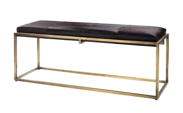 Shelby Hide Bench, Brown