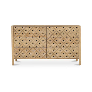 Moe's Fulton 6 Drawer Dresser in Natural Mango Wood