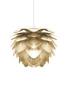 Silvia Hardwired Pendant in Brass Foil Finish with White Cord