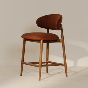 Moe's Ellie Counter Stool in Rust Upholstery