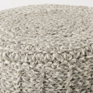 Bina 19.0L x 19.0W x 15.0H Taupe 4 Legged Wool Stool