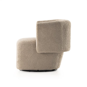 Tybalt Swivel Chair In Sheepskin Camel