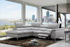 Michele Premium Leather Sectional in Left Hand Facing Chaise