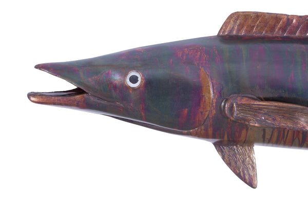 Wahoo Fish Wall Sculpture, Copper Patina