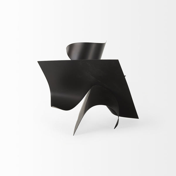 Francesca 11.8L x 11.8W x 11.8H Black Metal Sculptural Decorative Object