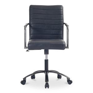 Moe's Roy Office Chair in Black Leather