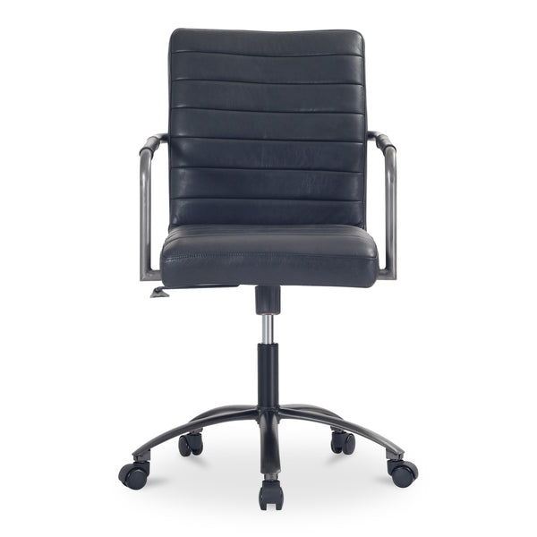Moe's Roy Office Chair in Black Leather