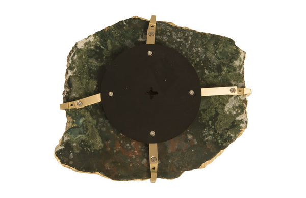 Gem Wall Slice in Brass Setting, Glacier Charcoal