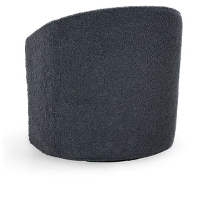 Valencia Upholstered Swivel Chair in Blue Fabric