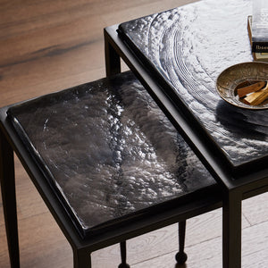 Dalston Cast Glass Nesting Tables in Smoked