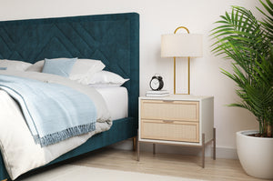 AVIDA NIGHTSTAND - CHAMPAGNE GOLD - CREAM/NATURAL