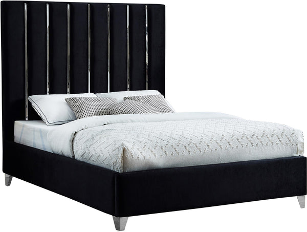 Donnie Full Bed In Black Velvet