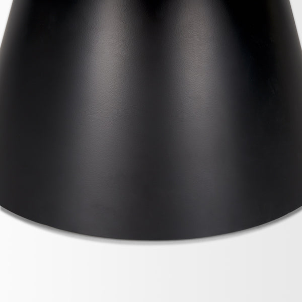 Mitchell 40.0L x 40.0W x 16.0H Black Metal Pedestal Base with Brown Wood Top Coffee Table