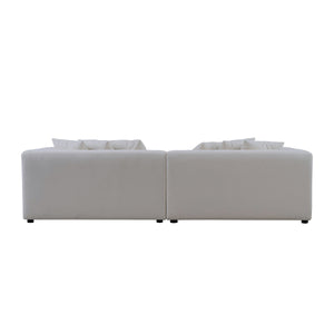 Moe's Davie Sofa in Warm White Upholstery