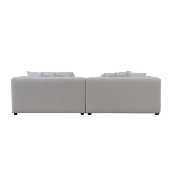 Moe's Davie Sofa in Warm White Upholstery