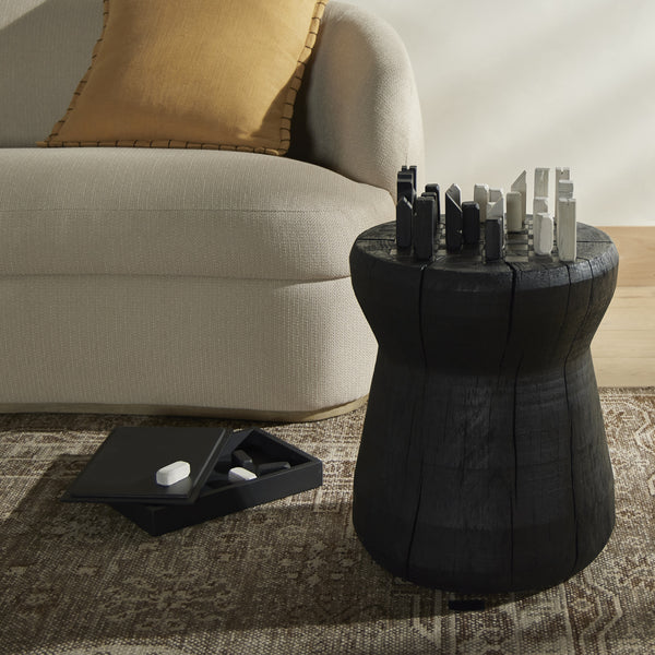 Chess Table In Carbonized Black