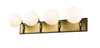 Parsons 4 Light Vanity in Matte Black + Olde Brass Finish