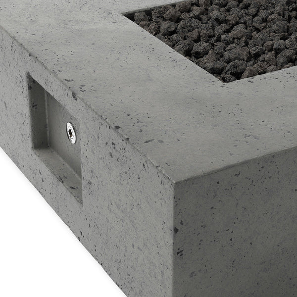 Donovan Outdoor Fire Table In Pewter Concrete