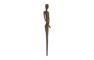 Skinny Female Wall Art, Resin, Bronze