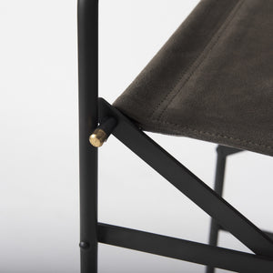 Direttore 19.3L x 19.3W x 44.1H Brown/Gray Suede W/ Metal Frame Bar Stool