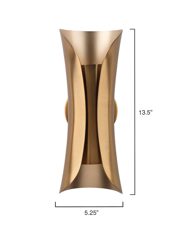 Capsule 1-Light Steel Sconce, Antique Brass