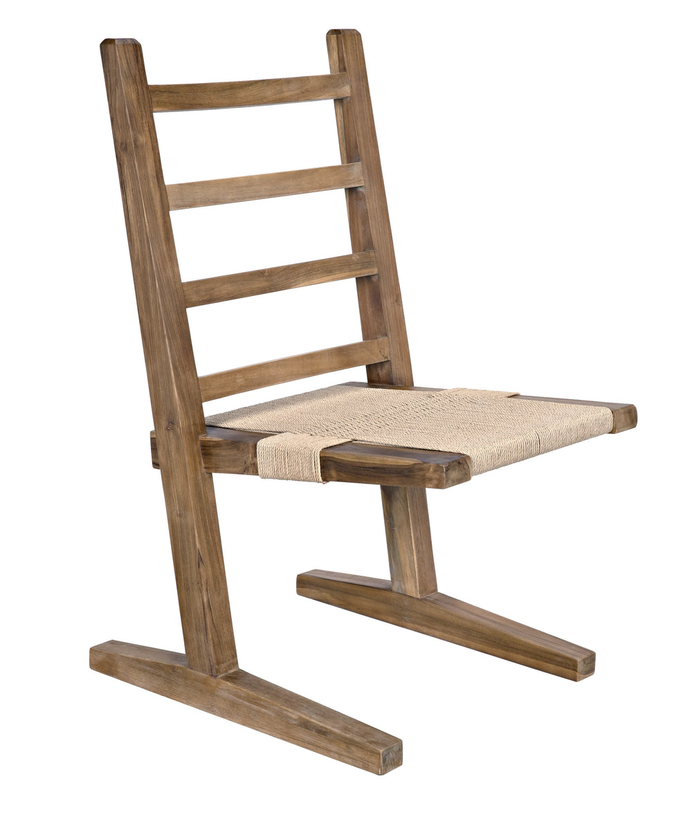 Salam Teak and Rope Chair with Clear Coat Flat Finish