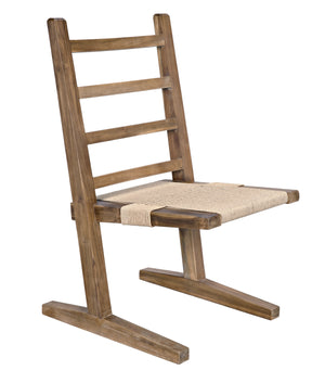 Salam Teak and Rope Chair with Clear Coat Flat Finish