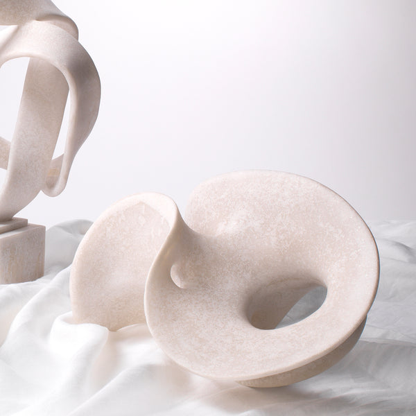Amorphous Resin Decorative Table Object, White