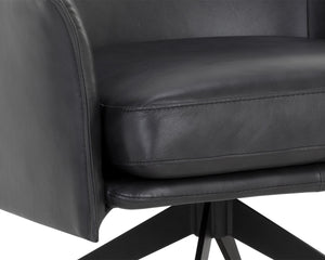 CROSBY SWIVEL LOUNGE CHAIR - ALPINE BLACK LEATHER
