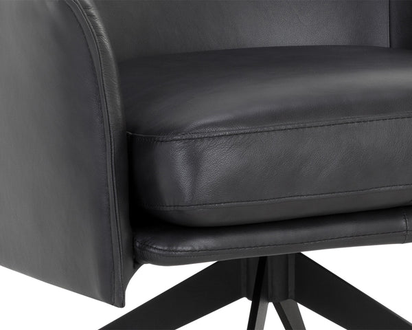 CROSBY SWIVEL LOUNGE CHAIR - ALPINE BLACK LEATHER