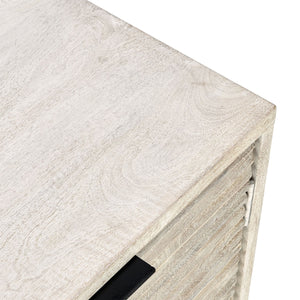 Flint Solid Wood 4Dr Cabinet on Black Iron Base