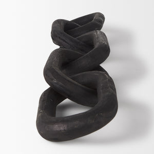 Alix 29.0L x 5.0W x 5.0H Black Wood Link Chain Decorative Object