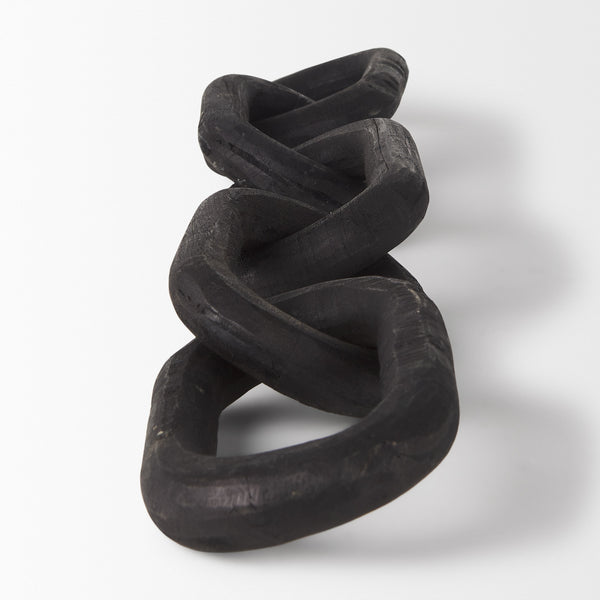 Alix 29.0L x 5.0W x 5.0H Black Wood Link Chain Decorative Object