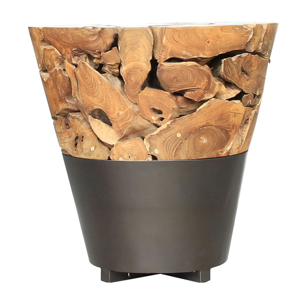 Bruno KD Reclaimed Teak Side/ End Table, Natural 