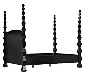 Brancusi Bed, Queen, Hand Rubbed Black