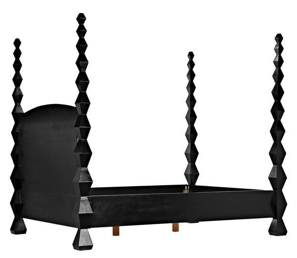Brancusi Bed, Queen, Hand Rubbed Black